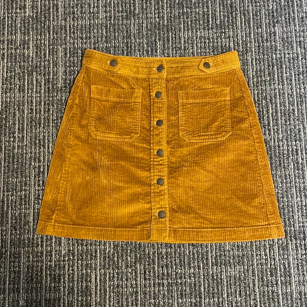 Madewell Mustard Corduroy Skirt, Size 4